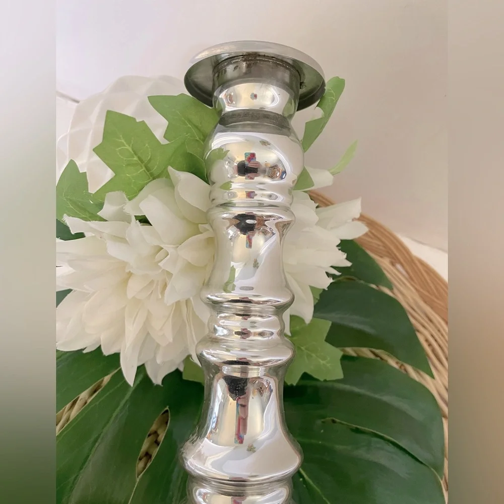 Vintage Candle holder collection Skimmer by IKEA Glass colored by silver color